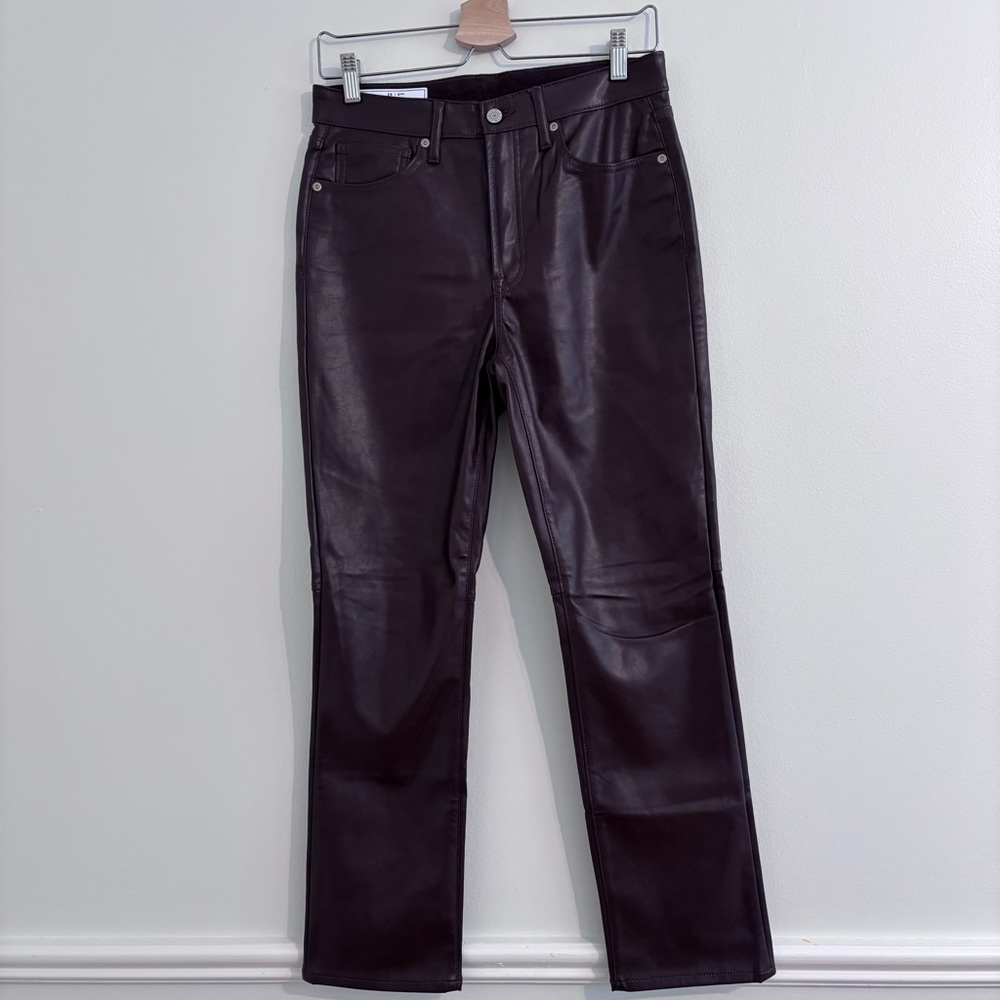 Chocolate brown vegan leather pants